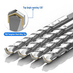 10-Piece 3/8" SDS Plus Drill Bits Rotary Hammer Drill Bit Set, Carbide Tipped for Drilling Concrete Cement Porcelain Tiles Ceramic Pots Stone Brick, Diameter 10mm, 160mm Long, SDS Plus Shank.