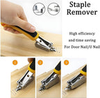 4Pcs Upholstery Staple Remover Nail Puller Nail Remover Tool Set with End Cutting Pliers Tack Puller Staple Puller Tool for Carpet Furniture Wooden Photo Frame Floor,Zipper Package