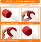 1/4'' - 1'' Depth Gauge and Pipe Deburring Tool Kit, 1/8'' to 1-5/8'' Inner Outer Reamer Pipe Tubing Chamfer Tool for PVC, PPR, CPVC, Brass, Aluminum Pipe