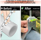 Upgraded Pipe Center Finder, Measure Pipe Diameter, Pipefitter Tools With Centering Head, Measure Pipe Diameter Over 0.5" & up With 4" Y-Type Base and Adjustable Dial Bubble Protractor
