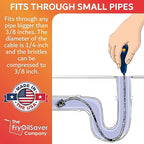 48" Flexible Long Pipe Brush | AC Drain Cleaner Tool | Sink Line Unclogger | Condensate Line Cleaning Brush | Easy Cleaning Flexible Drain Snake for Food, Hair & Clog Removal by FryOilSaver Co. B313C