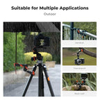 K&F Concept Double Super Clamp Mount, Camera Clamp Mount with 1/4" Threads Metal Clamp for Chair, Pole, Tripod, Desk, Photography Reflector, Flag, Umbrella, Motorcycle Mount
