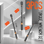 SUZUME 3PCS Torque Wrench Set 72 Teeth Dual-Direction Adjustable Torque Wrench Dual-Scales 1/4 & 3/8 & 1/2-Inch ±3% Accuracy Click Torque Wrenches for Bicycle, Motorcycle, Car,Maintenance