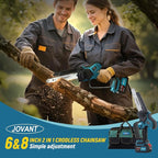 2-in-1 Chainsaw,Cordless Pole Saw,8 Inch&6 Inch Chain Saw with 4A Rechargeable Battery,Battery Powered Handheld Chainsaw for Tree Trimming and Wood Cutting