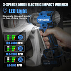 AZZUNO Impact Wrench Max 737 Ft-lbs(1000N.m) 1/2 inch Brushless High Torque Electric Impact Wrench, Powerful Cordless Impact Driver with 2x4Ah Batteries, 4 Sockets and Charger for Home Car Truck Tire
