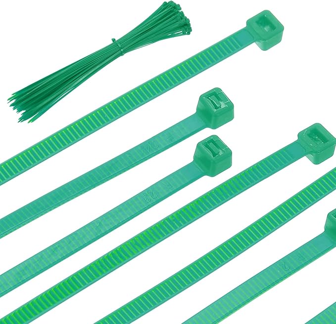 PATIKIL Cable Zip Ties 16 Inch, 100 Pcs Self-Locking Nylon Wire Tie Wraps Heavy Duty Cord Management with 50 lbs Tensile Strength for Indoor and Outdoor, Green (0.2" W)