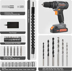 COMOWARE Cordless Drill Set, 20V Electric Power Drill Set,1 Battery & Charger, 3/8" Keyless Chuck, 2 Variable Speed, 266 In-lb Torque, 25+1 Position, Orange