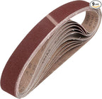 HARFINGTON 2 x 28 Inch Sanding Belts, 9 Pcs 80 Grit Aluminum Oxide Abrasive Belt Sander File Belt for Woodworking, Metal Polishing, Knife Sharpener