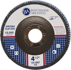 Benchmark Abrasives 4.5" x 7/8" Premium Zirconia T29 Angled Flap Discs 4 1/2 for Angle Grinder, Sanding Discs, Finishing, Rust, Stock Removal- Grinding Wheels 4 1/2 Inch (100 Pack) - 120 Grit