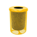 RFT-YEL Heavy Duty Round Trash Receptacle with Flat Top, Liner Included, 32 Gallon, Yellow, Made in America