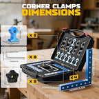 Ecarke Corner Clamps for Woodworking, 4 Pack 5.5" Aluminum Alloy Right Angle Woodworking Tools, 90 Degree Clamp for Picture Frame Box Cabinets Drawers