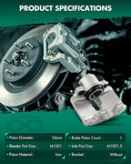 SCITOO 19-2975 Front Right Disc Brake Caliper Assembly Without Bracket For Audi For A1/For A3,For Volkswagen For Beetle/For Bora/For Golf/For Golf SportWagen/For Jetta/For Rabbit