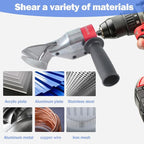 360° Pivoting Drill Metal Shear Attachment - for Curved & Straight Cutting, Professional Power Tool Accessory for Cordless & Corded Drills, Metal Cutter for Iron, Aluminum & Copper Sheets- R