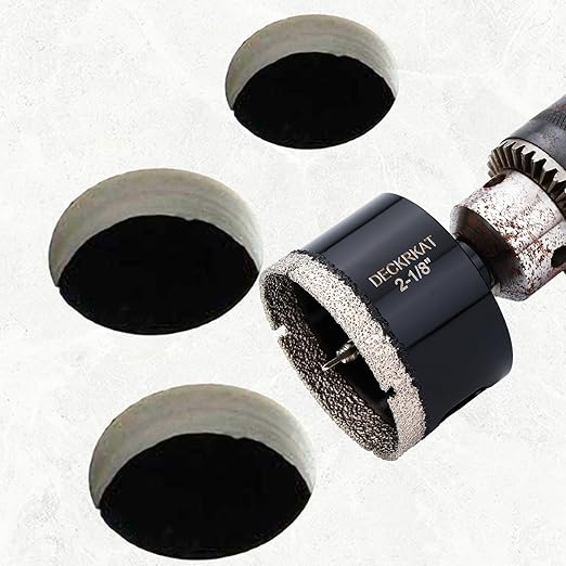 2-1/8 Inch Diamond Hole-Saw Bits with Pilot Drill Bit-2pc 2-1/8" Diamond Tipped Tile Hole Saws with Guiding Bit Accurate Drilling for Porcelain Tile Ceramic Pottery Granite Stone Glass Bottles 55mm.