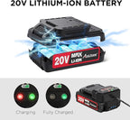AVID POWER 20V MAX Lithium lon Cordless Drill, Power Drill Set with 3/8-Inch Keyless Chuck, Variable Speed, 16 Position and 22pcs Bits (Black)