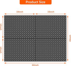 TORACK 4Pcs 12"x16" Metal Pegboard Panels for Garage, Workbench, Shop, Shed Tool Organizer Peg Board with 1/8" & 1/4" Holes, Modular Wall-Mounted Pegboard for Pegboard Hooks (Black)