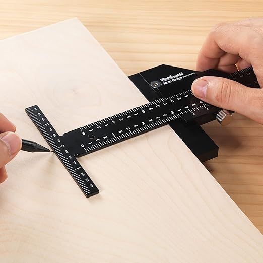 Scriber Gauge 300mm – CNC Metric Measuring Ruler, Marking Gauge, Layout Square, Woodworking Thickness Tool for Joinery, Cabinetry, DIY and Furniture Making (New Version)
