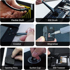 Metal Small Ratchet Screwdriver Set, JAKEMY Portable Ratcheting Screwdriver Kit with 90 Magnetic Bits and Opening Pry Tool for Laptop, Computer, MacBook, Phone, Watch, Console, Eye Glasses, DIY