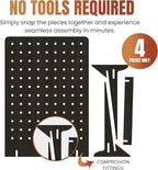 Torched Pegboard Display Stand for Jewelry, Craft Shows, Selling, Vendor Events, Tools, Peg Board Accessories Rack Organizer, XL 11.75" L x 4.3" W x 15.75" H, Ebony