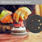 100 Pcs 5 Inch Sanding Discs Hook & Loop 8 Holes Wet Dry 320 Grit Sandpaper Silicon Carbide Sand Paper for Orbital Sander Automotive Wood Plastic Metal Polishing (100Pcs 320 Grit)