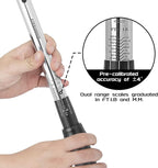 1/2-Inch Drive Click Torque Wrench Set, 10-160 FT-LB/13.6-217Nm, Dual-Direction Adjustable 72-Tooth Torque Wrench Kit with Extension Bar, Socket Set-8PCS Black