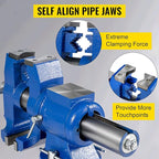 VEVOR Bench Vise 6 Inch, Double Swivel Rotating Heavy Duty Vise Head/Body Rotates 360°,Pipe Vise Bench Vices 30Kn Clamping Force,for Clamping Fixing Equipment Home or Industrial Use