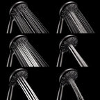 Handheld Shower Head, 6 Spray Setting High Pressure Shower Head with Brass Swivel Ball Bracket and Extra Long Stainless Steel Hose, Oil-Rubbed Bronze, 5"