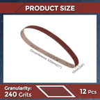 12 Pcs Sanding Belts 3/8 x 21 Inch 240 Grit Aluminum Oxide Abrasive Sandpaper for Belt Sander Metal Grinding Wood Working Weld Rust Removal