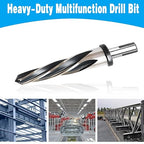 1/2” Bridge Construction Reamer Drill Bit, M2 HSS Taper Chucking Reamer for Steel Alloy Metal Wood Plastic, 1/2" Non-Slip Shank, 5-Spiral Flutes Car Reamer, to Align or Enlarge Holes, 12mm