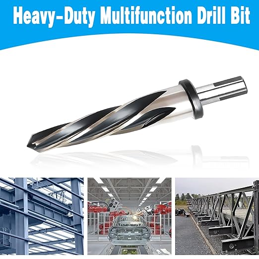 7/8” Bridge Construction Reamer Drill Bit, M2 HSS Taper Chucking Reamer for Steel Alloy Metal Wood Plastic, 1/2" Non-Slip Shank, 5-Spiral Flutes Car Reamer, to Align or Enlarge Holes, 22mm