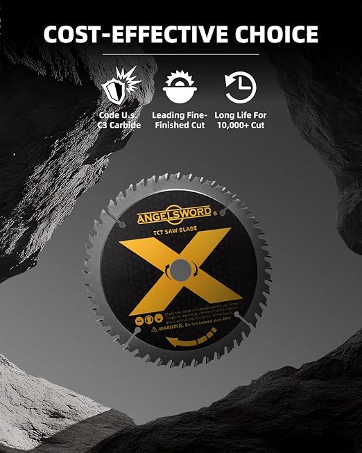 ANGELSWORD 8-1/4 Inch Table Saw Blade/Circular Saw Blade for Fine Finish Wood Cutting, 60T, 3 Pack