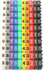 Clip-on String Wire Marking Boxed Plastic Digital Number Wire Label Tube Set Colorful Cable Marker (100PCS KCM-2.5MM)