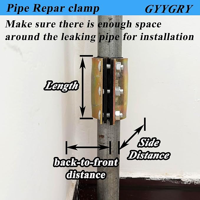 Water Pipe Repair Clamp for 4 inch Pipe(OD of The Applicable Pipe is 4.49 inch),Leak Sealer for Pipe,Length 7.09 inch,Suitable for PE/PPR/Steel/Stainless Steel Pipes