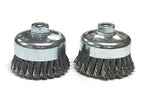Benchmark Abrasives 4" Knot Wire Cup Brush for Narrow Holes Derusting Paint Removal Deburring Ferrous Metals Concrete, Wire End Brush for Angle Pneumatic Grinder - Carbon Steel (Pack of 2)