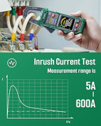 TESMEN TCM-300D Digital Clamp Meter, 6000 Counts Multimeter, Voltage Tester with AC/DC Current &Voltage, Auto-Ranging Voltmeter with Inrush Capacitance Resistance Diode Continuity NCV/Live Wire