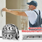 2 PCS/Pack Tape Measure 25'FT Foot/7.5M Retractable Measuring Tape Double Side Scale Handy Stainless Steel Measurement Tape for Construction Household Woodworking (2)