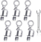 6-Pack Small C Clamps – 304 Stainless Steel Beam Clamps with M8 Screw Ring | Adjustable, Rust-Resistant I Beam Clamps for Ring Beams, Welding, Woodworking, Plants & Desk Use. Wide Jaw Openings (30MM)