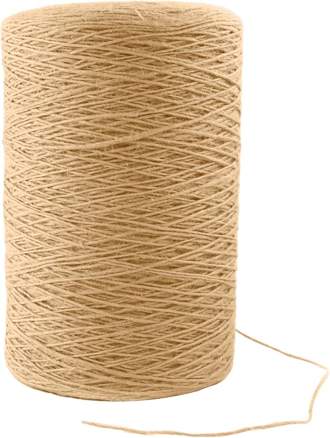 1mm x 1000 Feet Natural Jute Rope, Twine for Gardening Tomato Climbing Plant Tie Floristry Crafts Gift Wrapping Packing Decor