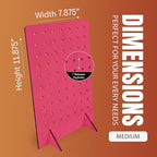 Torched Pegboard Display Stand for Jewelry, Craft Shows, Selling, Vendor Events, Tools, Peg Board Accessories Rack Organizer, Medium 8" L x 4.3" W x 12" H, Pink