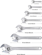 Olympia Tools 24" Adjustable Wrench, Heavy Duty Drop Forged Steel, Chrome Plated, Precision Machined Jaws, Rust Resistant