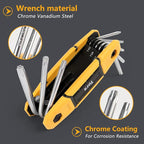 MULWARK 25 pcs Folding Allen Wrench Set | Metric & Standard SAE - Key Tool 3 Pack Portable Hex for Basic Home Repair and General Applications