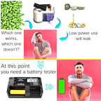 Battery Tester with Battery Organizer Storage Case,Professional Digital Battery Checker with LCD Display for Household AA, AAA, 4A,C, D, 9V, Button Cells. Compact Design & Clear Power Level Indicator