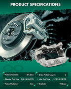 SCITOO 184403 Front Left Disc Brake Caliper Fit For Ford For Country Squire 1965-1967,For Mercury For Monterey 1965-1967,For Mercury For Park Lane 1965-1967, 4 Pistons