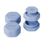 Cadence Travel Containers Basic Skincare Set - Magnetic Containers with Lids,Carry On Travel Essentials For Women/Men - 3 Small Capsules (0.56oz) - Cleanser, Moisturizer & Sun-Icon Labels - Pacific