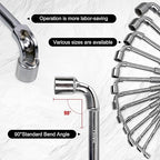 CNQLIS 12 Pcs L-Type Pipe Perforation Elbow Wrench Set, L Shaped Hex Socket Wrench Set, 6-20mm, Chrome Alloy Steel, 6 Point,Metric
