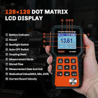 EC-2000 Ultrasonic Thickness Gauge for Steel, Metals, Plastic, Glass, PVC, 0.04–15.7in (1–400mm) Range, Backlit LCD, Adjustable Sound Velocity, Data Storage, Industrial Measuring Instrument