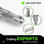 Carbide Ball Nose End Mills Set 2 Flute 4mm SHK. 2.5mm Cutting Dia. 3D Carving, High-Speed and Deep Cutting, AlCrN Coated, Apply for Alloy Steel, Stainless Steel and Various Cast Iron. (5PCS)