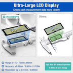 Digital Caliper 6 Inch with Large LCD Screen, Inch/MM/Fraction Conversion, 150mm Micrometer Caliper All Stainless Steel Diameter Measuring Tool for Jewelers/Woodworkers/DIY