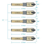 Countersink Drill Bit Set, 5 Pieces High Speed Steel 82 Degree 5 Flute 6mm Round Shank Mill Cutter Bit Countersink in Sizes 3/8" Set with Carrying Case.