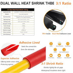 000 Gauge Tinned Copper Cable Lugs 8 PCS 3/0 AWG-1/2(M12) Ring Terminal Heavy Duty Wire Lugs Battery Lugs, 8 PCS 3/0 Guage terminals Battery Cable Ends Connectors with 8 PCS 3:1 Heat Shrink Tube